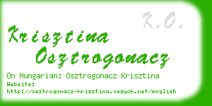 krisztina osztrogonacz business card